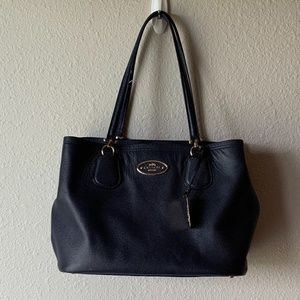 Coach navy blue shoulder bag w/ matching wallet